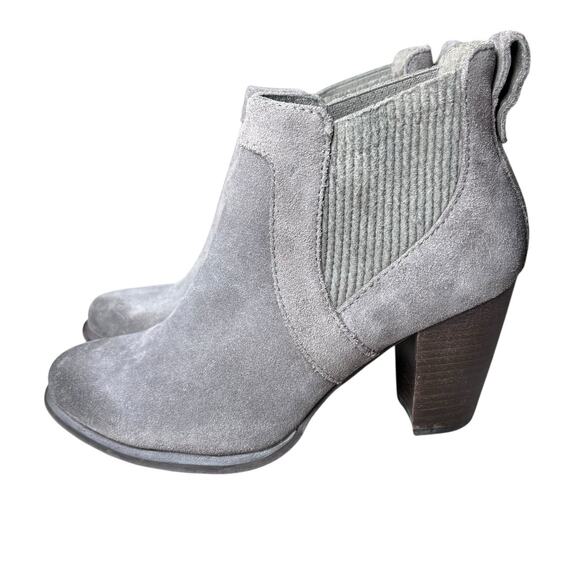 UGG Women's Gray Suede Leather Cobie II Block Heel Ankle Bootie Size 8 - Picture 1 of 7